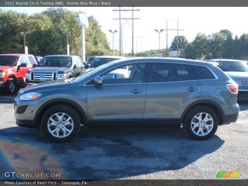 Stormy Blue Mica / Black 2012 Mazda CX-9 Touring AWD