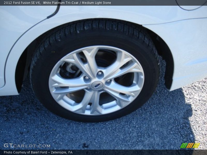 White Platinum Tri-Coat / Medium Light Stone 2012 Ford Fusion SE V6