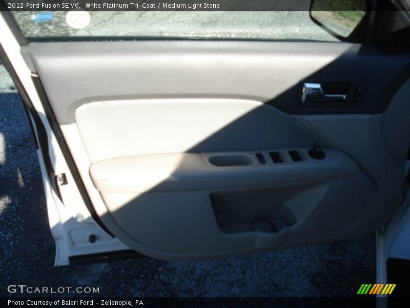White Platinum Tri-Coat / Medium Light Stone 2012 Ford Fusion SE V6