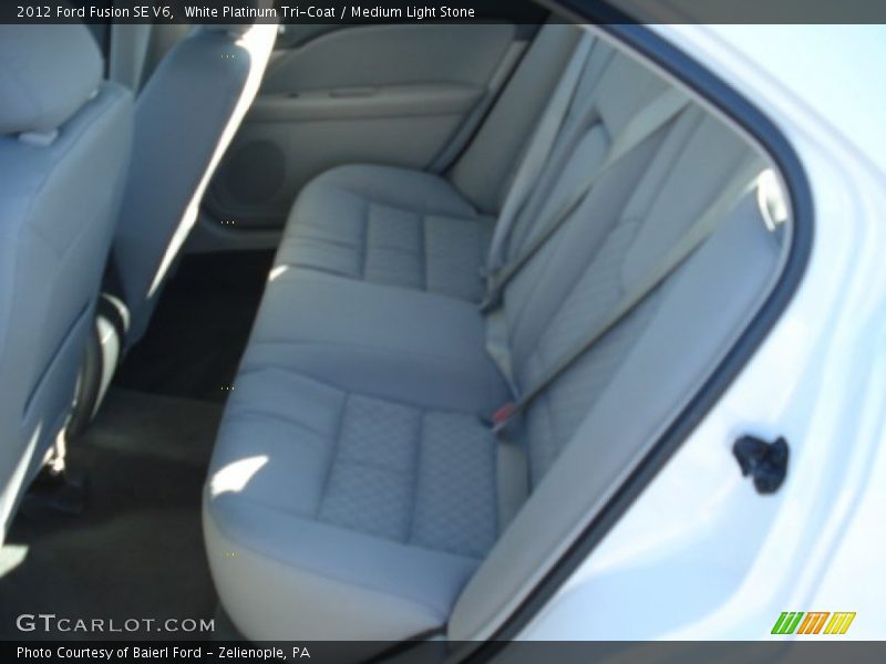 White Platinum Tri-Coat / Medium Light Stone 2012 Ford Fusion SE V6