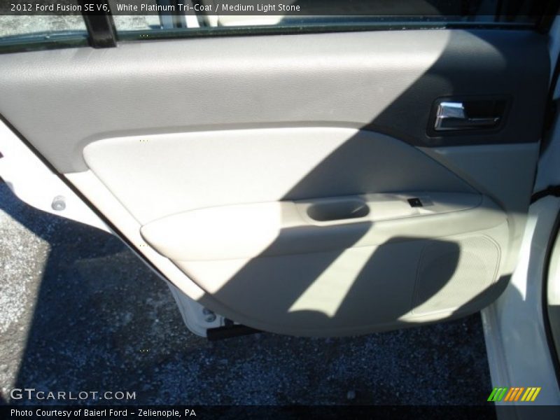 White Platinum Tri-Coat / Medium Light Stone 2012 Ford Fusion SE V6