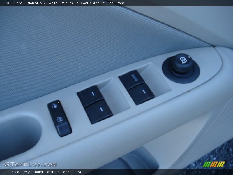 White Platinum Tri-Coat / Medium Light Stone 2012 Ford Fusion SE V6