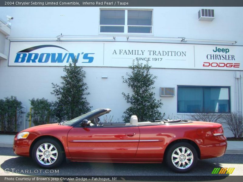 Inferno Red Pearl / Taupe 2004 Chrysler Sebring Limited Convertible