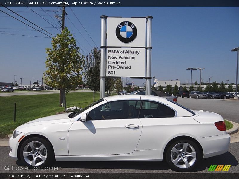 Alpine White / Saddle Brown 2013 BMW 3 Series 335i Convertible