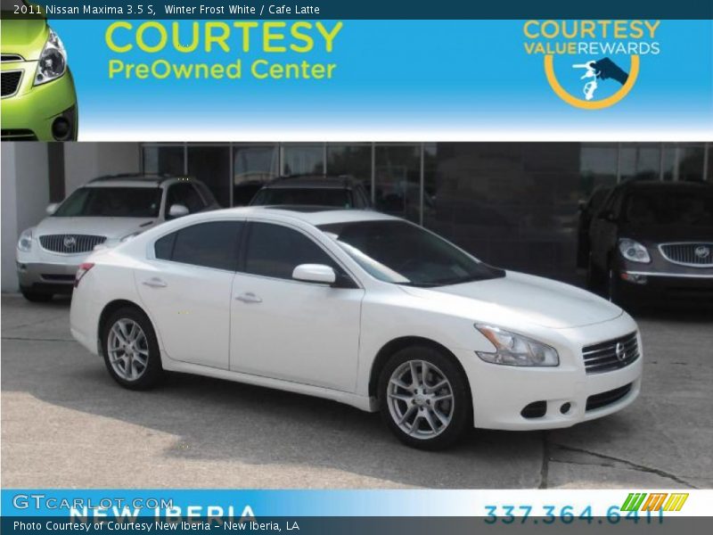 Winter Frost White / Cafe Latte 2011 Nissan Maxima 3.5 S