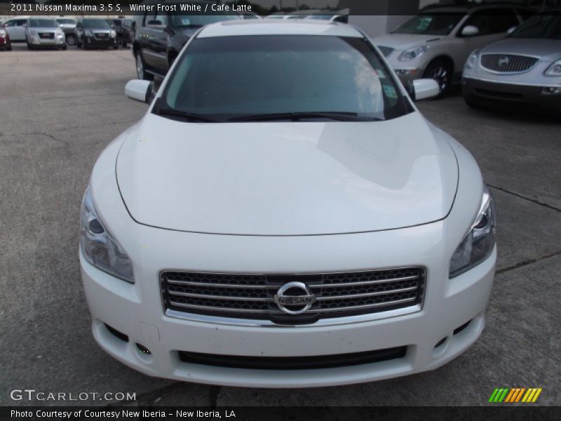 Winter Frost White / Cafe Latte 2011 Nissan Maxima 3.5 S