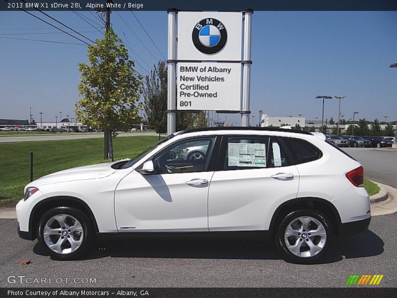 Alpine White / Beige 2013 BMW X1 sDrive 28i