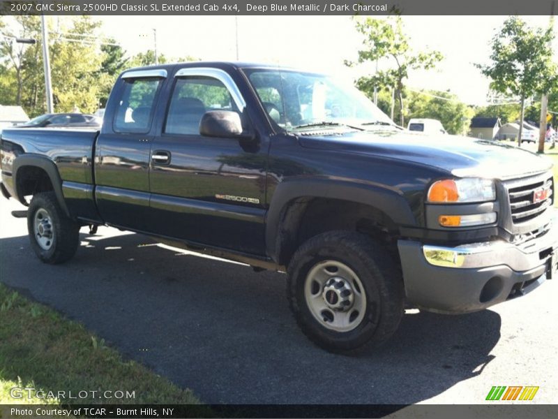 Deep Blue Metallic / Dark Charcoal 2007 GMC Sierra 2500HD Classic SL Extended Cab 4x4