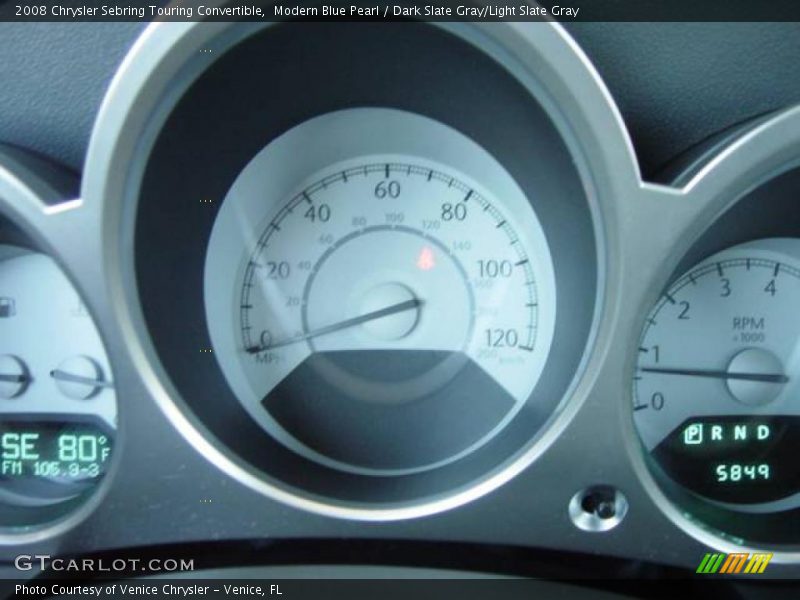 Modern Blue Pearl / Dark Slate Gray/Light Slate Gray 2008 Chrysler Sebring Touring Convertible