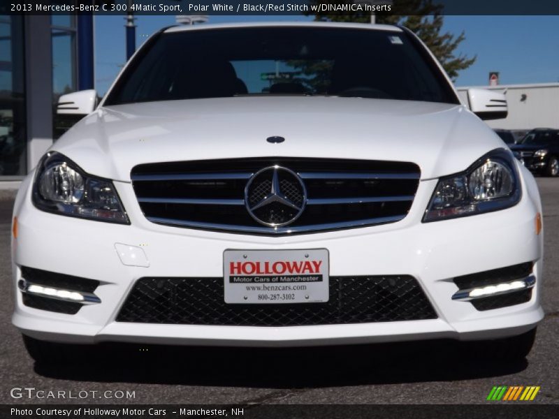 Polar White / Black/Red Stitch w/DINAMICA Inserts 2013 Mercedes-Benz C 300 4Matic Sport