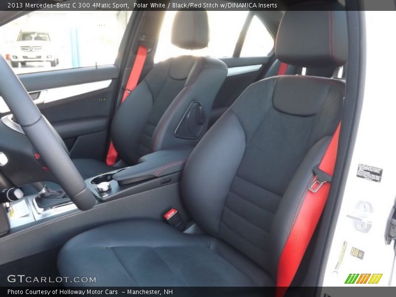Polar White / Black/Red Stitch w/DINAMICA Inserts 2013 Mercedes-Benz C 300 4Matic Sport