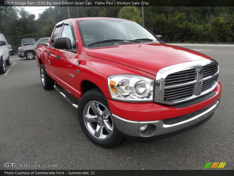 Flame Red / Medium Slate Gray 2008 Dodge Ram 1500 Big Horn Edition Quad Cab