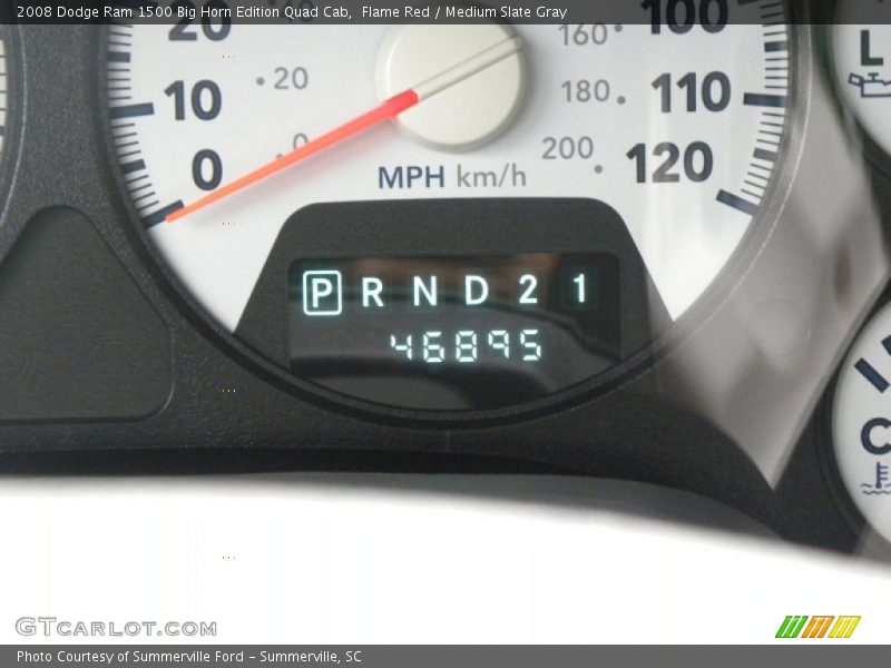Flame Red / Medium Slate Gray 2008 Dodge Ram 1500 Big Horn Edition Quad Cab
