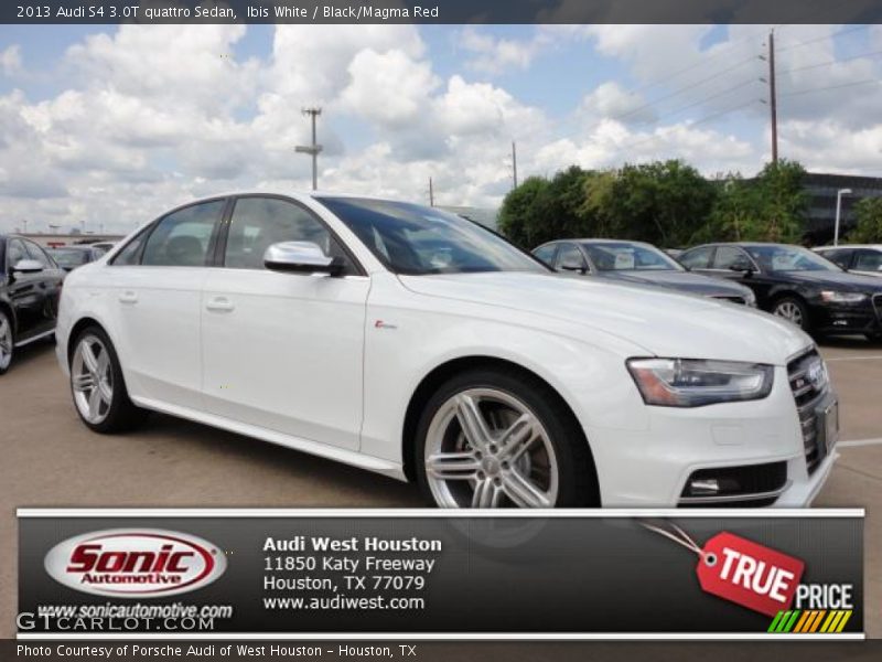 Ibis White / Black/Magma Red 2013 Audi S4 3.0T quattro Sedan