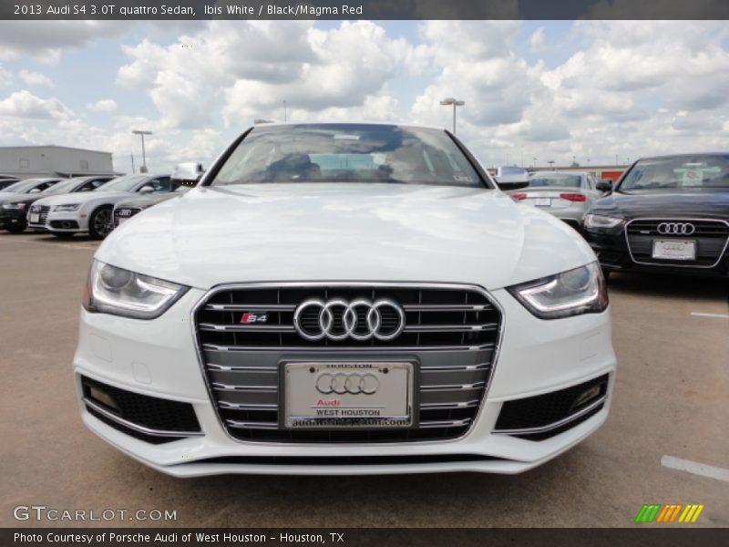 Ibis White / Black/Magma Red 2013 Audi S4 3.0T quattro Sedan