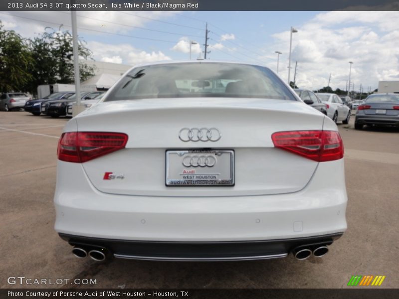 Ibis White / Black/Magma Red 2013 Audi S4 3.0T quattro Sedan