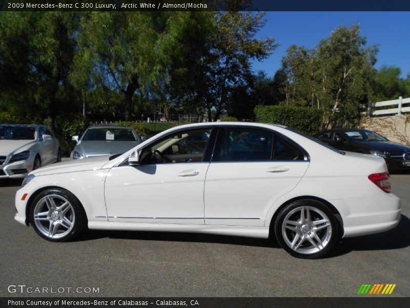 Arctic White / Almond/Mocha 2009 Mercedes-Benz C 300 Luxury
