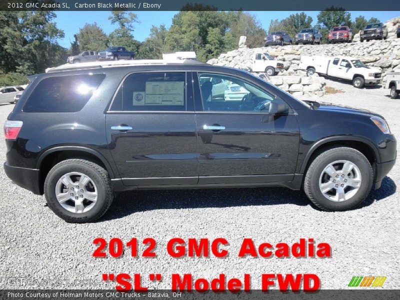 Carbon Black Metallic / Ebony 2012 GMC Acadia SL
