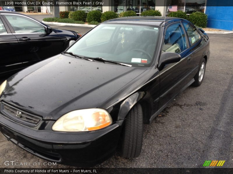 Flamenco Black Pearl / Gray 1998 Honda Civic DX Coupe