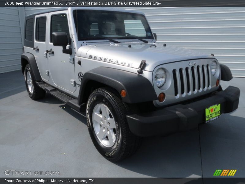 Bright Silver Metallic / Dark Slate Gray/Med Slate Gray 2008 Jeep Wrangler Unlimited X