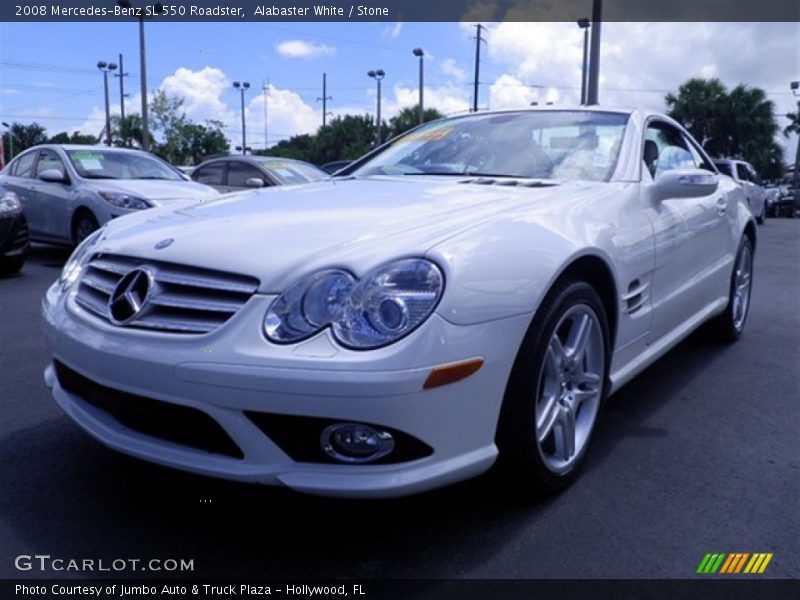 Alabaster White / Stone 2008 Mercedes-Benz SL 550 Roadster
