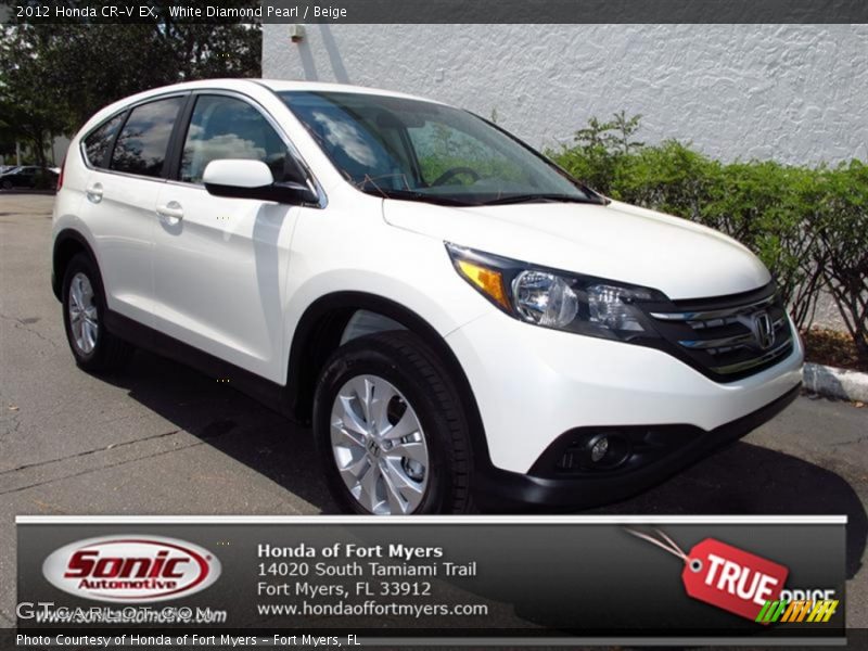 White Diamond Pearl / Beige 2012 Honda CR-V EX