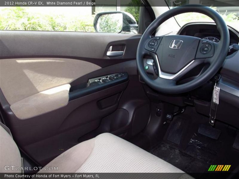 White Diamond Pearl / Beige 2012 Honda CR-V EX