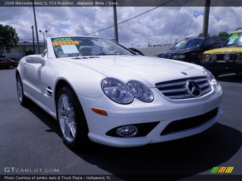 Alabaster White / Stone 2008 Mercedes-Benz SL 550 Roadster