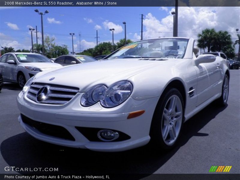 Alabaster White / Stone 2008 Mercedes-Benz SL 550 Roadster