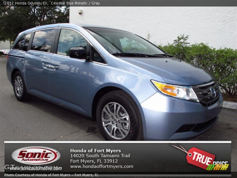 Celestial Blue Metallic / Gray 2012 Honda Odyssey EX