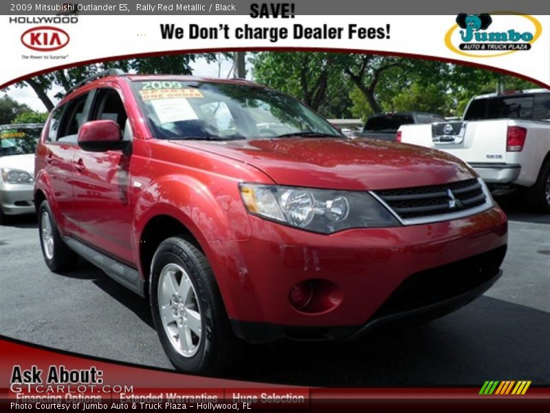 Rally Red Metallic / Black 2009 Mitsubishi Outlander ES