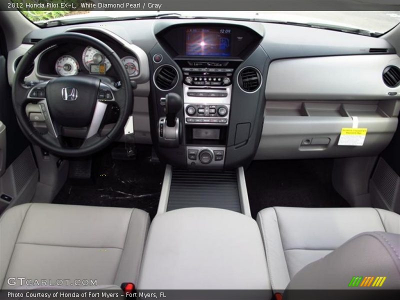 White Diamond Pearl / Gray 2012 Honda Pilot EX-L