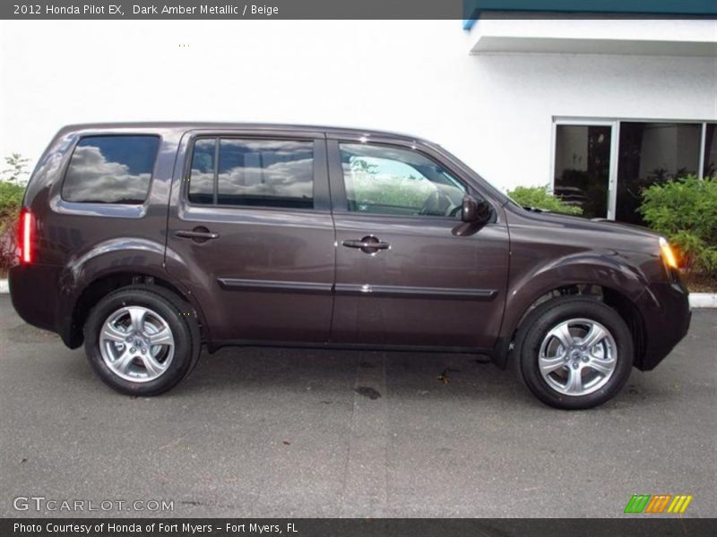 Dark Amber Metallic / Beige 2012 Honda Pilot EX