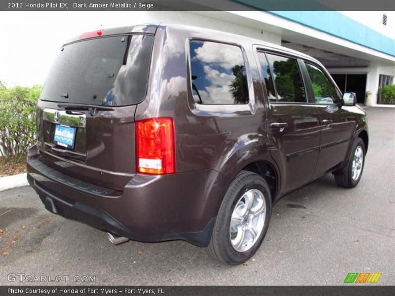 Dark Amber Metallic / Beige 2012 Honda Pilot EX