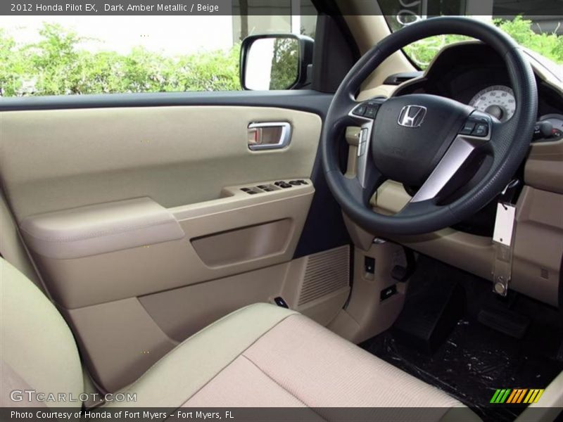 Dark Amber Metallic / Beige 2012 Honda Pilot EX