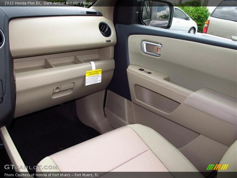 Dark Amber Metallic / Beige 2012 Honda Pilot EX