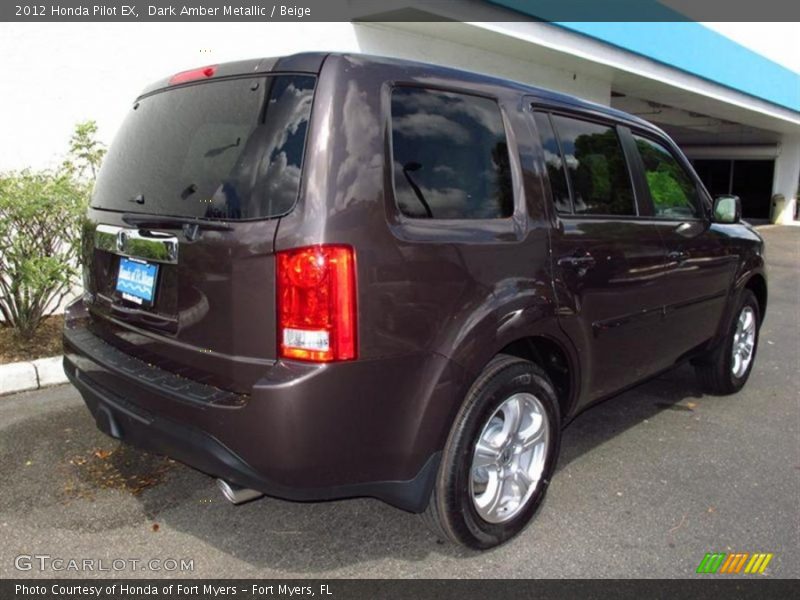 Dark Amber Metallic / Beige 2012 Honda Pilot EX