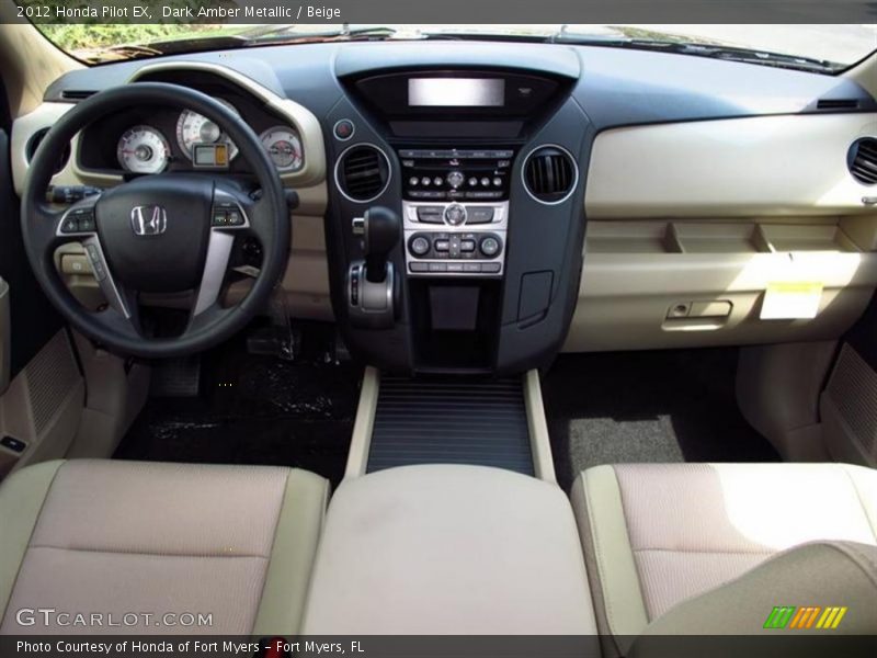 Dark Amber Metallic / Beige 2012 Honda Pilot EX