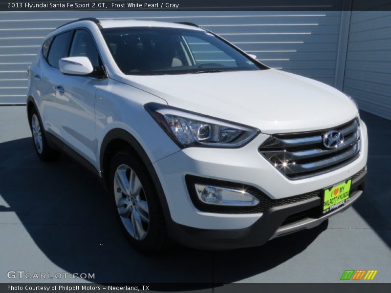 Frost White Pearl / Gray 2013 Hyundai Santa Fe Sport 2.0T