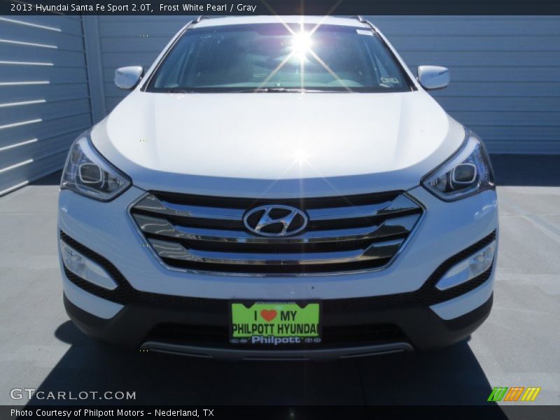 Frost White Pearl / Gray 2013 Hyundai Santa Fe Sport 2.0T