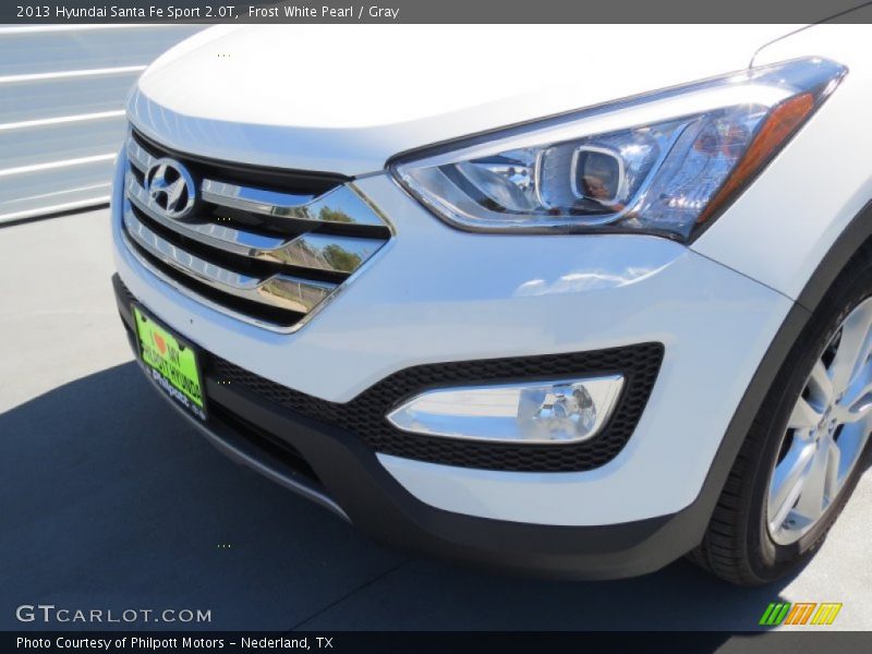 Frost White Pearl / Gray 2013 Hyundai Santa Fe Sport 2.0T