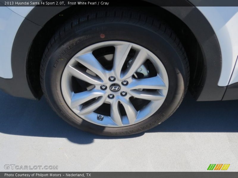 Frost White Pearl / Gray 2013 Hyundai Santa Fe Sport 2.0T
