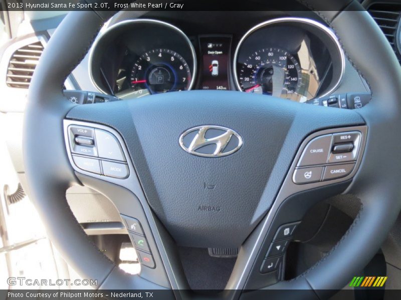Frost White Pearl / Gray 2013 Hyundai Santa Fe Sport 2.0T