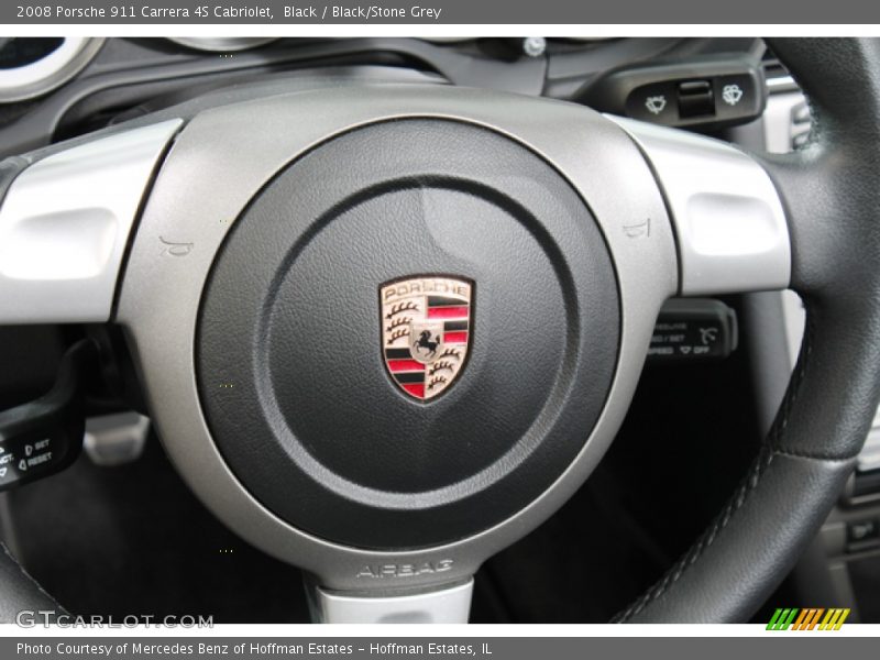Black / Black/Stone Grey 2008 Porsche 911 Carrera 4S Cabriolet