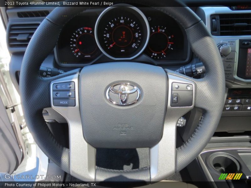 Blizzard White Pearl / Beige 2013 Toyota 4Runner Limited