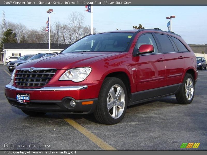 Inferno Red Crystal Pearl / Pastel Slate Gray 2007 Chrysler Pacifica Signature Series