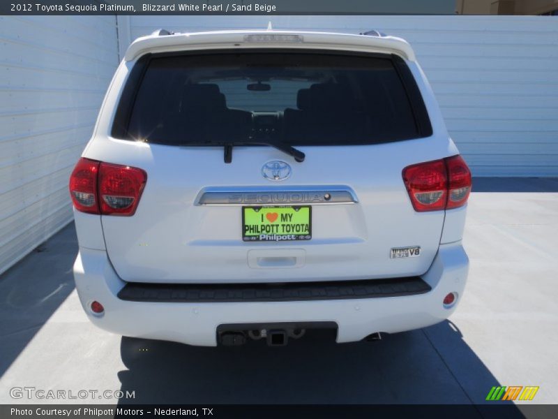 Blizzard White Pearl / Sand Beige 2012 Toyota Sequoia Platinum