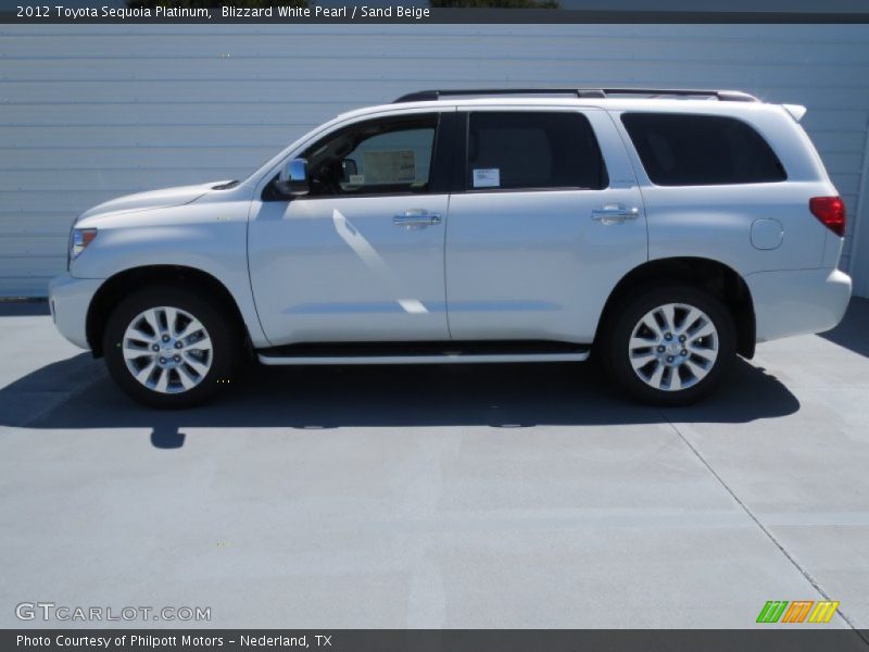 Blizzard White Pearl / Sand Beige 2012 Toyota Sequoia Platinum