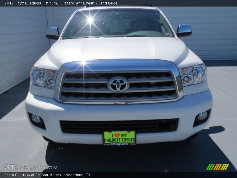 Blizzard White Pearl / Sand Beige 2012 Toyota Sequoia Platinum