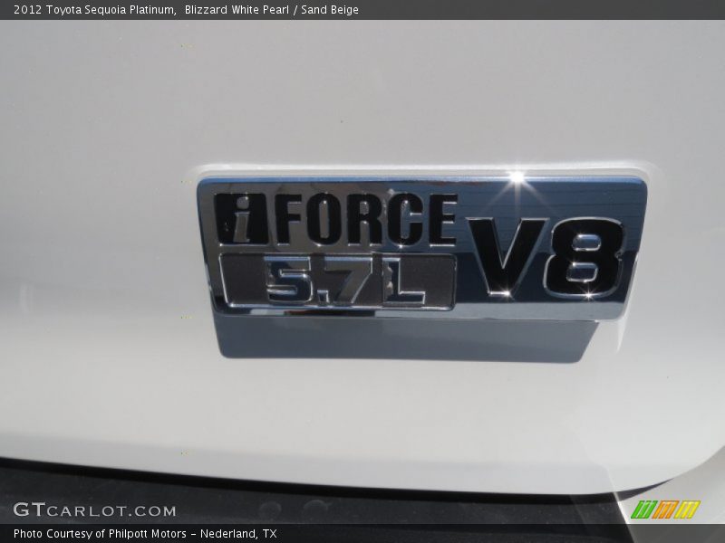 Blizzard White Pearl / Sand Beige 2012 Toyota Sequoia Platinum